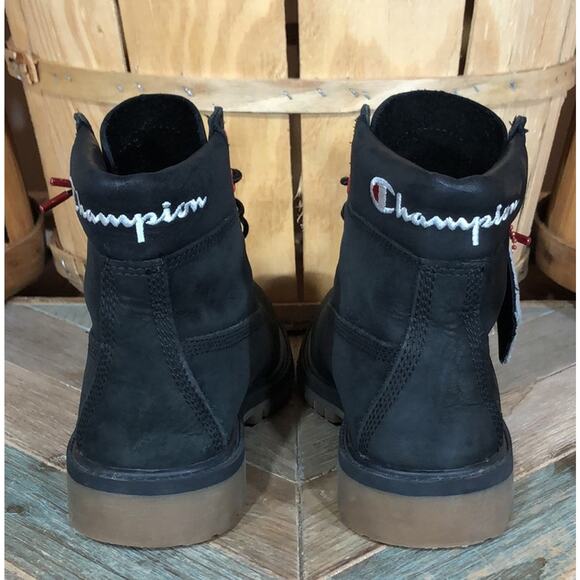 Timberland x Champion 6-Inch Premium Black Leather Waterproof Boots Women Size 6 - Picture 8 of 14